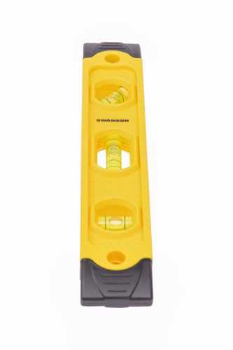 Swanson Tool TL021M 9 In. Speedlite Magnetic Torpedo Level with Rubber End Caps, yellow - size: 9" (Pack of 1), style: Speedlite® Magnetic Torpedo Level with Rubber End Caps