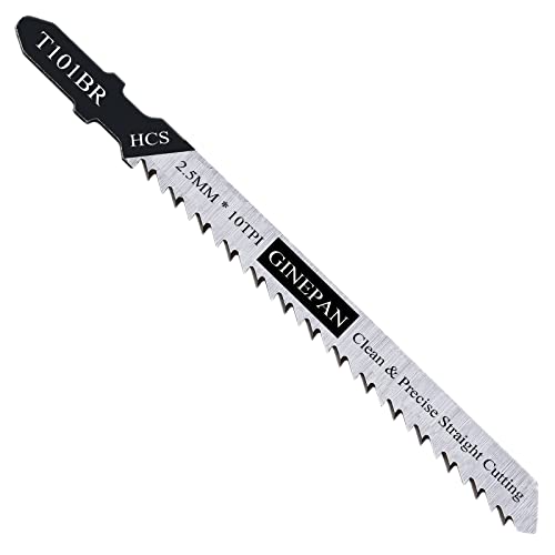 Jigsaw Blades T Shank 20PCS T101BR with Storage Case | Compatible with Bosch Dewalt Black and Decker Jig Saw Blades Set for Wood, 4 in. 10 TPI Fast & Accurate Cuts （Tooth Down） - style: T101BR-20