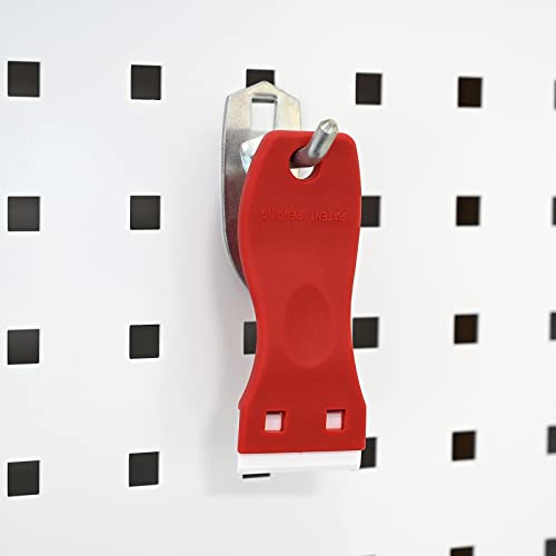 FOSHIO 2PCS Plastic Razor Blade Scraper Tool and 100PCS Plastic Blades for Gasket Remover, Sticker Remover, Labels Decal and Adhesive Remover for Windows and Glass (Red) - color: Red