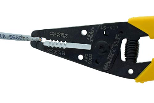 IDEAL Electrical 45-417 Premium Reflex T Stripper - 22-30 AWG solid, 24-32 AWG stranded, Wire Stripper with Plier Nose, Slide Lock, Textured Grips (Pack of 2) - size: 22-30 AWG Solid (Pack of 2)