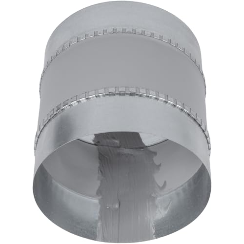 Repa Market 6" Inch Flexible Male Fit Duct Connector – Galvanized Steel Round Pipe Extender for Spiral Ducts – Vibration & Noise Reduction Coupler for HVAC Systems, Exhaust, and Dryer Vent Connections - size: 6" Inch