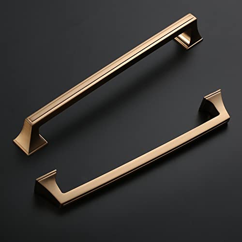 Amerdeco 10 Pack Champagne Bronze Cabinet Handles 7.5 Inch(192mm) Hole Center for Kitchen & Bathroom Drawer & Dresser Pulls ZH0010 - color: Champagne Bronze, size: 7.5"/192MM Hole Center