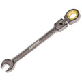 Egofine 11/32 Ratchet Wrench Flex Head, 11/32 Wrench Ratcheting Combination Wrenches SAE, Industrial Grade Gear Spanner with 12 Point Box End, 72-Teeth Ratchet Nickel Plating, Chrome Vanadium Steel - size: 11/32inch