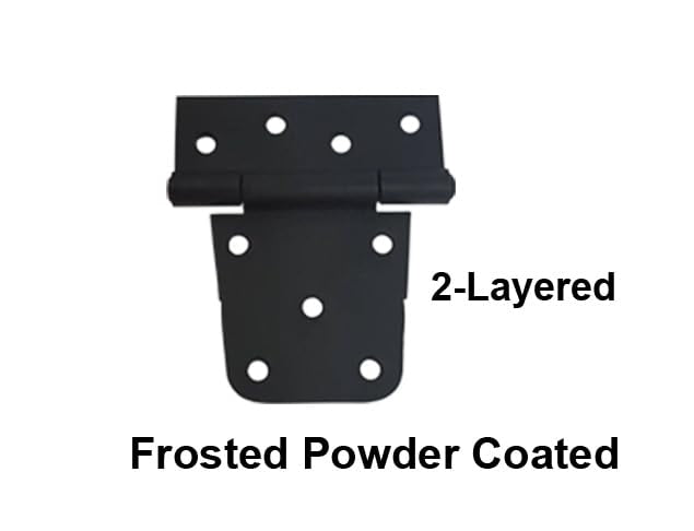 QCAA Heavy Duty Gate Hinge, 4-1/2”X3-1/2”x3.0mm, Elegant 2 Layered Frosted Powder Coated Matte Black, 4 Pack, Made in Taiwan - color: Elegant Matte Black, size: 4pack