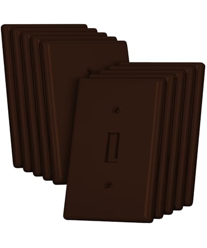 Bates- Light Switch Plates, 10 Pack, Brown, Light Switch Cover Plate, Single Switch Plate Cover - color: Brown, size: 10 Pack, Standard-Size