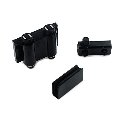 Glass Door Pivot Hinge Glass Door Magnetic Catch with Clamp Set - color: Black