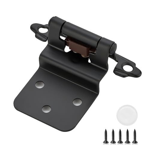 Matte Black Cabinet Hinges Self Closing, 3/8 Inch, 20 Pack (10 Pairs) - color: Matte Black, size: 3/8 inch Insert