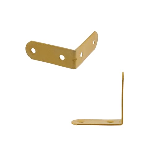 Wealrit 1.85" L Shape Bracket Corner Braces 20PCS,Gold Right Angle Bracket - size: 1.85"