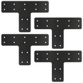 4 Pcs 12*8 Inch T Post Timber Brackets,Post to Beam Connector - style: 4 Pack T Shape(12×8)