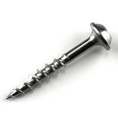 Kreg Stainless Steel Pocket Hole Screws - SML-C125S5-100 - 1-1/4-Inch - Coarse Thread - Maxi-Loc Head - Outdoor - 100 Count