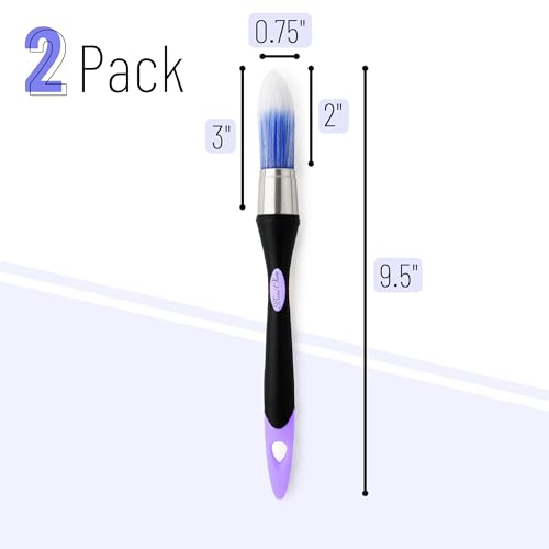 Bates- Trim Paint Brush, 0.75 Inch, 2 Pack, Purple and Black Ergonomic Non-Slip Handle, Synthetic Bristles, Trim Brushes for Painting - color: Purple-black, size: 0.75 inch, 2 Pack