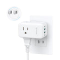 TROND 2 Prong to 3 Prong Outlet Adapter with 360 Rotating Plug - color: White, size: 2 Prong-1 Pack