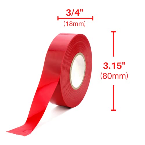 Xtricity Vinyl Red Electrical Tape 3/4" x 66 Ft for Electrical Insulation - color: Red, size: 1 Pack
