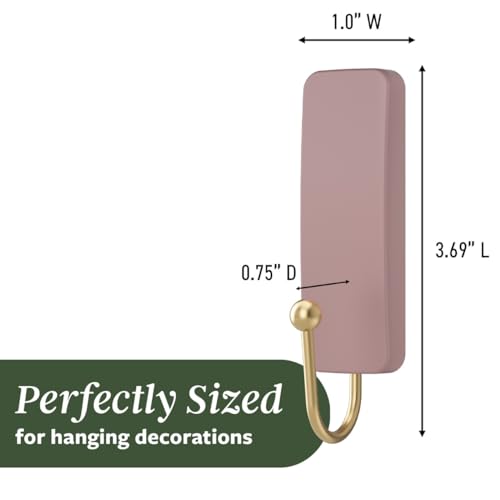 Command Medium Hooks, 4 Hooks, 6 Strips - color: Dusty Rose
