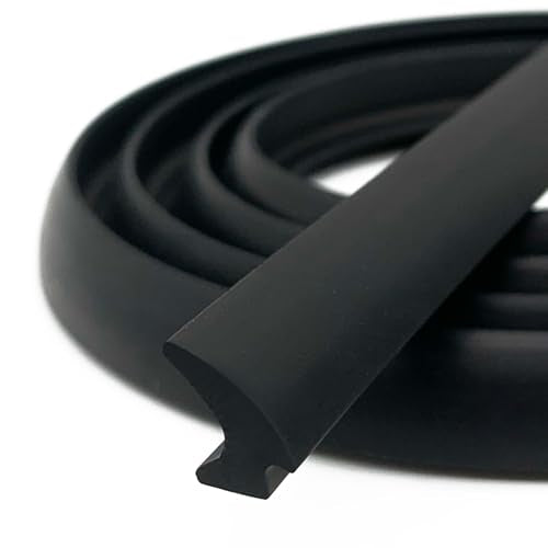 RV Window Seal, W: 1/4" x H: 1/2" Rubber Windshield Gasket, RV Window Weather Stripping for Boat, Vehicle, Home Application and More, 20Feet - color: Black