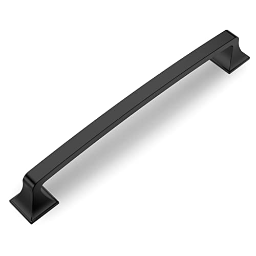 Amerdeco 10 Pack Matte Black Cabinet Pulls 7 Inch(178mm) Hole Center Cabinet Hardware Kitchen Cabinet Handles for Bathroom Drawer Pulls Dresser Pulls ZH0002 - color: Matte Black, size: 7" hole center
