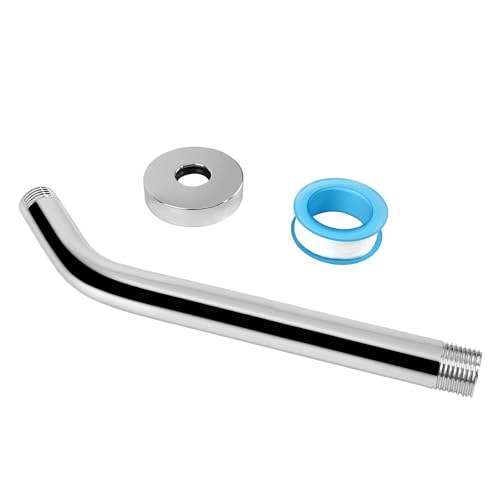NearMoon Shower Arm with Flange, Made of 304 Stainless Steel Shower Extension Extender Pipe, Wall-Mounted for Fixed Bathroom Showerhead, Never Rust (12 Inch, Chrome Finish) - color: Chrome Finish, size: 12 Inch