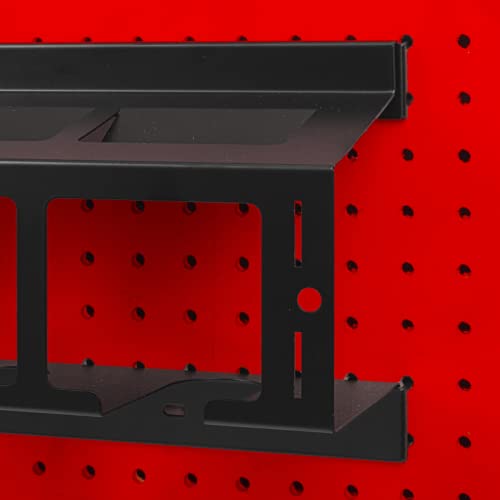 Heavy Duty Pegboard Drill Holder, 3 Drill Storage Rack with Hooks & Pegs