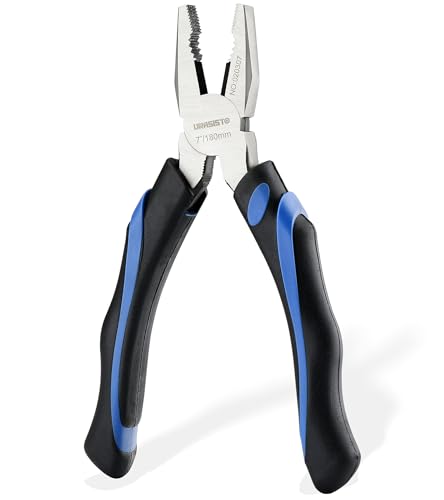 URASISTO 7-Inch Linesman Pliers with Rubber Grip Handle for Basic Repair, DIY Projects and Home - size: 7" Linesman Pliers