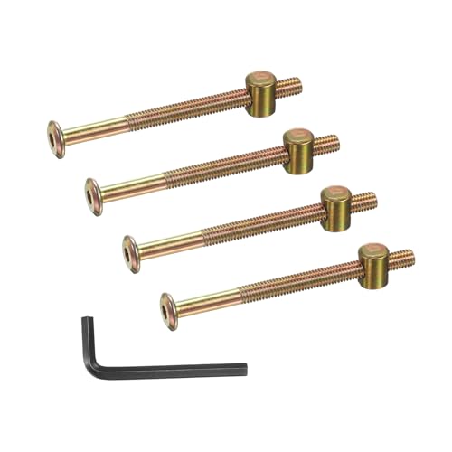 PATIKIL 4 Set Bunk Bed Bolts and Nuts Kit, M6x85mm Furniture Bolts Hex Drive Socket Cap Hardware Replacement for Beds Headboards Chairs - size: M6x85mm