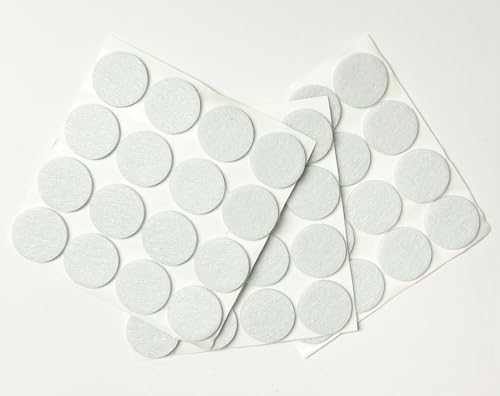 48 Pcs Self Adhesive 1" Round Felt Furniture Pads (White, 1") - color: White