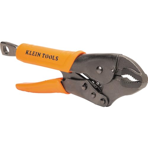 Klein Tools 38660 Locking Pliers Set, 7-Inch and 10-Inch Curved Jaw Pliers, Quick Release Handles, High Torque and Gripping Power, 2-Piece - size: 7-Inch, 10-Inch Set
