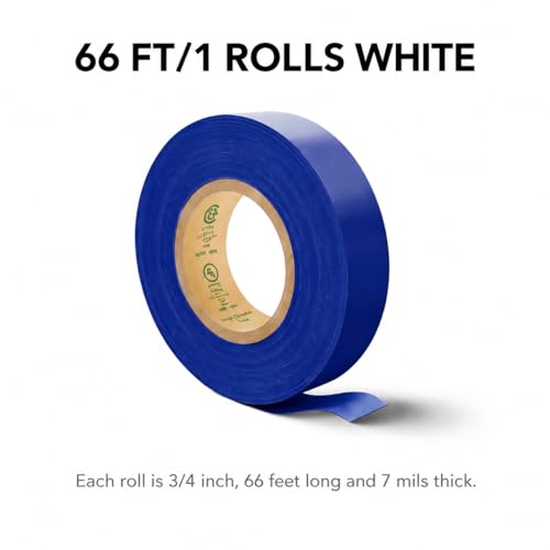 Flame Retardant Blue Electrical Tape; 3/4 Inch * 66 Feet; PVC Electric Tape for Under 600V Electric, Repair, Home Outdoor Indoor Wire Insulation, 5℉ to 221℉ (1, Blue) - color: Blue