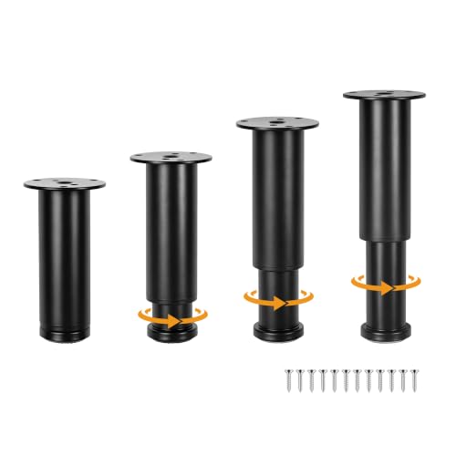 4.72-7.09 Inch Black Adjustable Height Couch Furniture Legs 4 Pcs - size: 4.72-7.09 inch (4 Pcs)