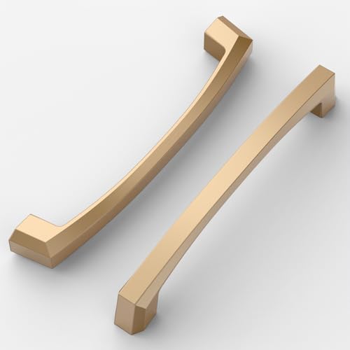 Amerdeco 10 Pack Champagne Bronze Cabinet Pulls, 6 Inch(152MM) Hole Centers, Kitchen Cabinet Handles, Drawer Pulls ZH0032 - color: Champagne Bronze, size: 6"/152MM Hole Center