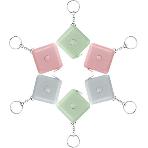 Weewooday 6 Pack Mini Tape Measure Keychain 60 Inch Retractable Sewing