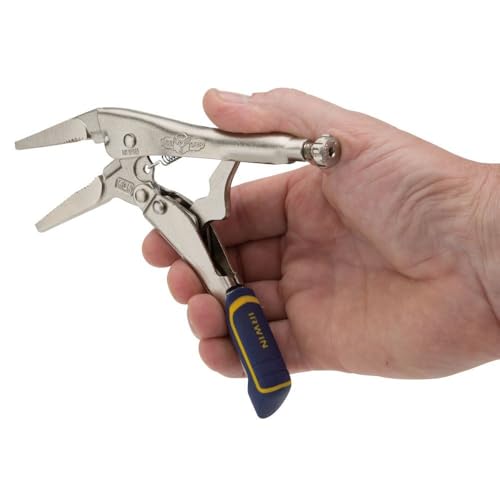 IRWIN VISE-GRIP Locking Pliers, Fast Release, Long Nose with Wire Cutter, 6-Inch (IRHT82583)