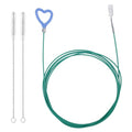 Sunroof Drain Cleaning Tool, 118in Long Wire Pipe Cleaner with 2 Straight Flexible Cleaning Brushes Heart Handle Design Drain Snake Unclogger Hole Cleaner for Auto Car Sunroof Wiper
