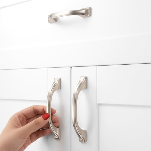 Brushed Nickel Cabinet Pulls 3 Inch Silver Drawer Pull 10 Pack 8222 - color: Brushed Nickel, size: 3 Inches, style: 10 Pack Arch Pull