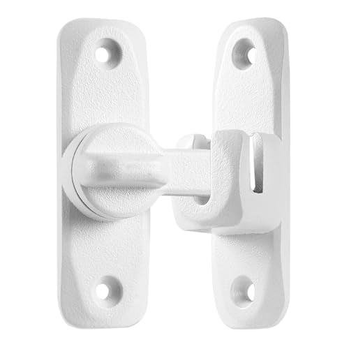 Matte White Barn Door Latches,90/180 Degree Gate Lock_B - color: Matte White