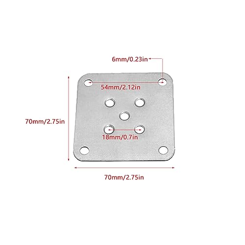 4 Pack Leg Mounting Plates Furniture Wooden Legs Mount Flat T-Plate Connector Attachment Bracket Base with Screws for Sofa Cabinet Chair Couche Seat Repair Replacement DIY
