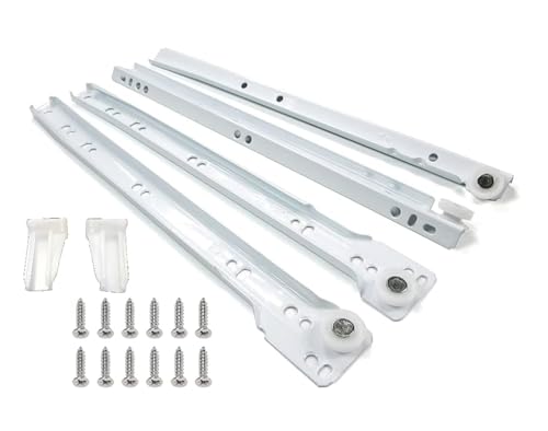10 Inch Euro Slides, Pack of 2, for Face-Frame and Frameless Cabinets. 75lbs Capacity Cold Rolled Steel, Powder Coated. Choose Length by Drawer Box and not Cabinet Depth. Includes Brackets & Screws - size: 10 Inch