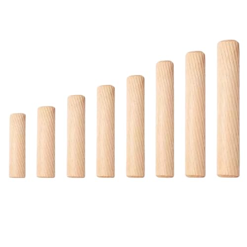 150Pcs Wooden Dowel Pins Kit 1/4" x 2 Inch Small Fluted Wood Dowels Pegs Hardwood Pin for Furniture Woodworking Crafts, Furniture, Door, DIY - size: 6mm x 50mm - 150PCS