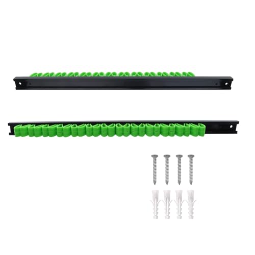 Coshar 2Pcs Screwdriver Tool Organizer Green Hand Tool Holder Rail Plastic Rail Wrench Organizer Tools Holder Wall Mount for 13 Slots Screwdriver And Wrench,Green