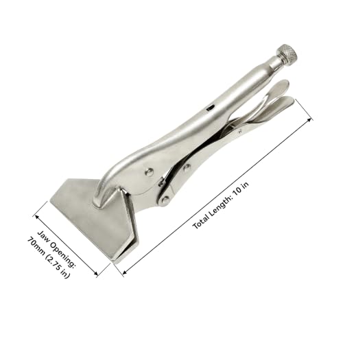 HFS(R) 10" Locking Sheet Metal Clamp - 2 Pack Welding Locking Plier ，Heavy Duty High Carbon Steel with Nickel Plating for Secure, Distortion-Free Gripping