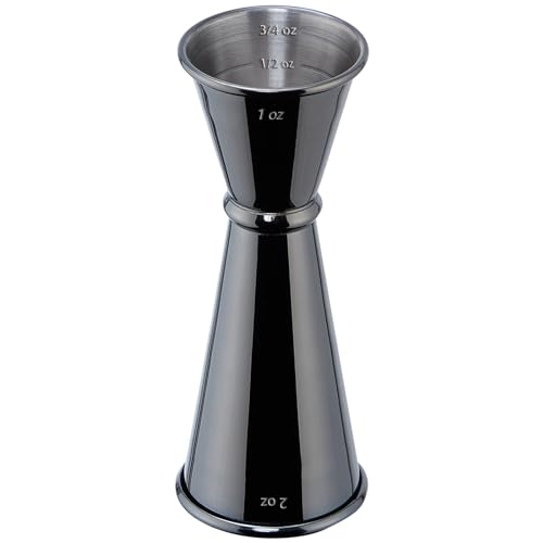 Briout Double Cocktail Jigger for Bartending, 2 OZ & 1 OZ,Rolled Edge Black - color: Black, size: Rolled Edge-1oz/2oz-1PC