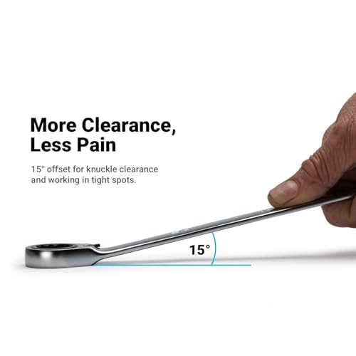 Capri Tools 9/16 in. 120-Tooth Ultra-Smooth Reversible Ratcheting Combination Wrench, XL Long Series, SAE, 12-Point - size: 9/16"