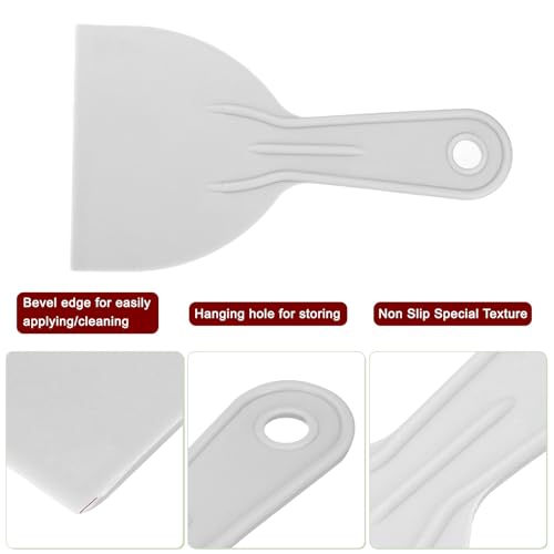 HARFINGTON 10pcs Putty Scraper 3.9" Width 2mm Thin Flexible Plastic Putty Knives for Taping Drywall Spreading Painting Wall Scratching Gray - size: 3.9"