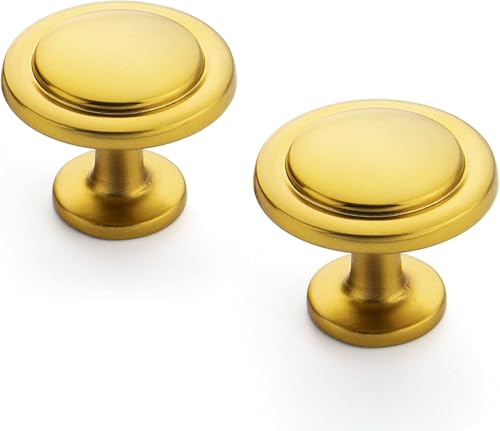 Ravinte Gold Cabinet Knobs Zinc Drawer Knobs, 1-1/4 Inch, 30 Pack - color: Brushed Brass