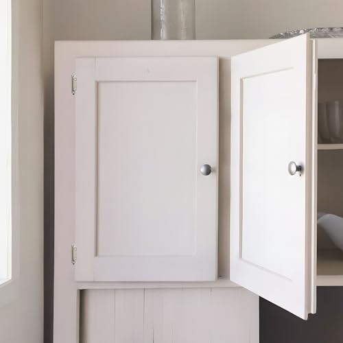 Brushed Nickel Cabinet Hinges, 3/8 Inch Inset, 4 Pack(2Pairs) - color: Satin Nickel