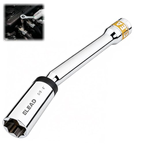 5/8" Swivel Magnetic Spark Plug Socket, 3/8" Drive x 6" Total Length, Thin Wall Spark Plug Removal Tool, 360 Degree Swivel, Enhanced Magnetic, 6-Point Design, Cr-V Steel - size: 5/8" x 6" Spark Plug Socket