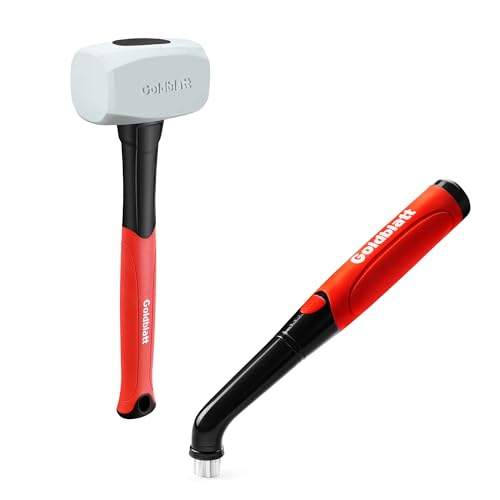 Goldblatt Rubber Mallet 16 oz. Low Recoil Rubber Hammer & Goldblatt Cordless Electric Spin Scrubber