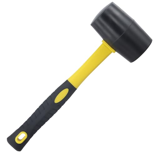 HOZEON 2 PCS 24oz Rubber Mallet Hammer, Durable Rubber Hammer with Non-Slip Handle for Tent Stakes, Woodworking, Flooring Installation and Camping
