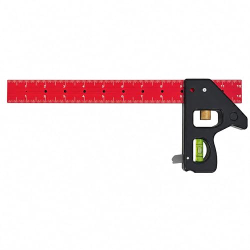 Combination Square 12 Inch, Precision Woodworking Square with Support Lip