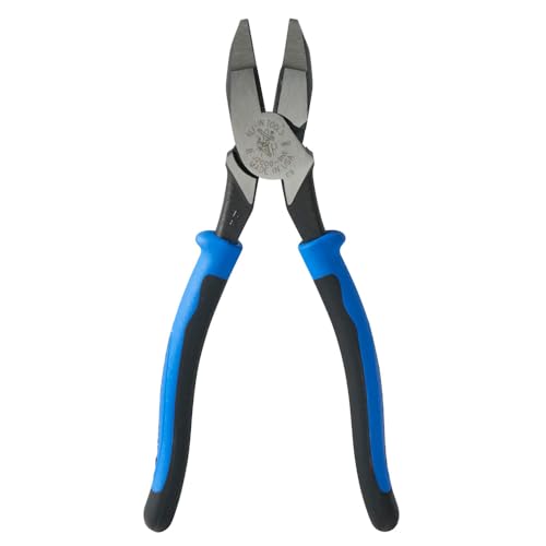 Klein Tools J2000-9NE Side Cutter Linemans Pliers, Made in USA, High Leverage 9-Inch Pliers Cut ACSR, Screws, Nails, Wire - style: Cuts