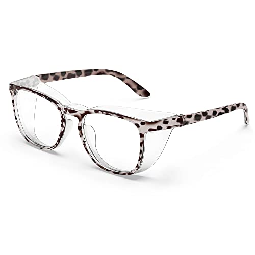 MORK&SUKY Safety Glasses, Stylish Goggles With No Fog Lense, Alternatives To Regular Protective Eyewear For Lab and Nursing. - color: Leopard